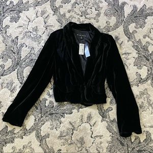 NWT Blanc Noir Black Velvet Long Sleeve Jacket